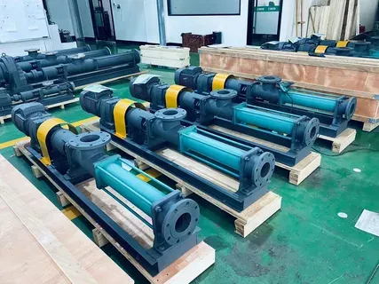 Industrial screw pump used for continuous fluid transfer in demanding industrial applications