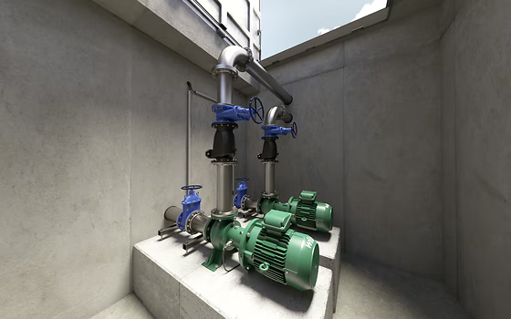 Working principle of a Wilo monoblock pump with integrated motor and pump assembly