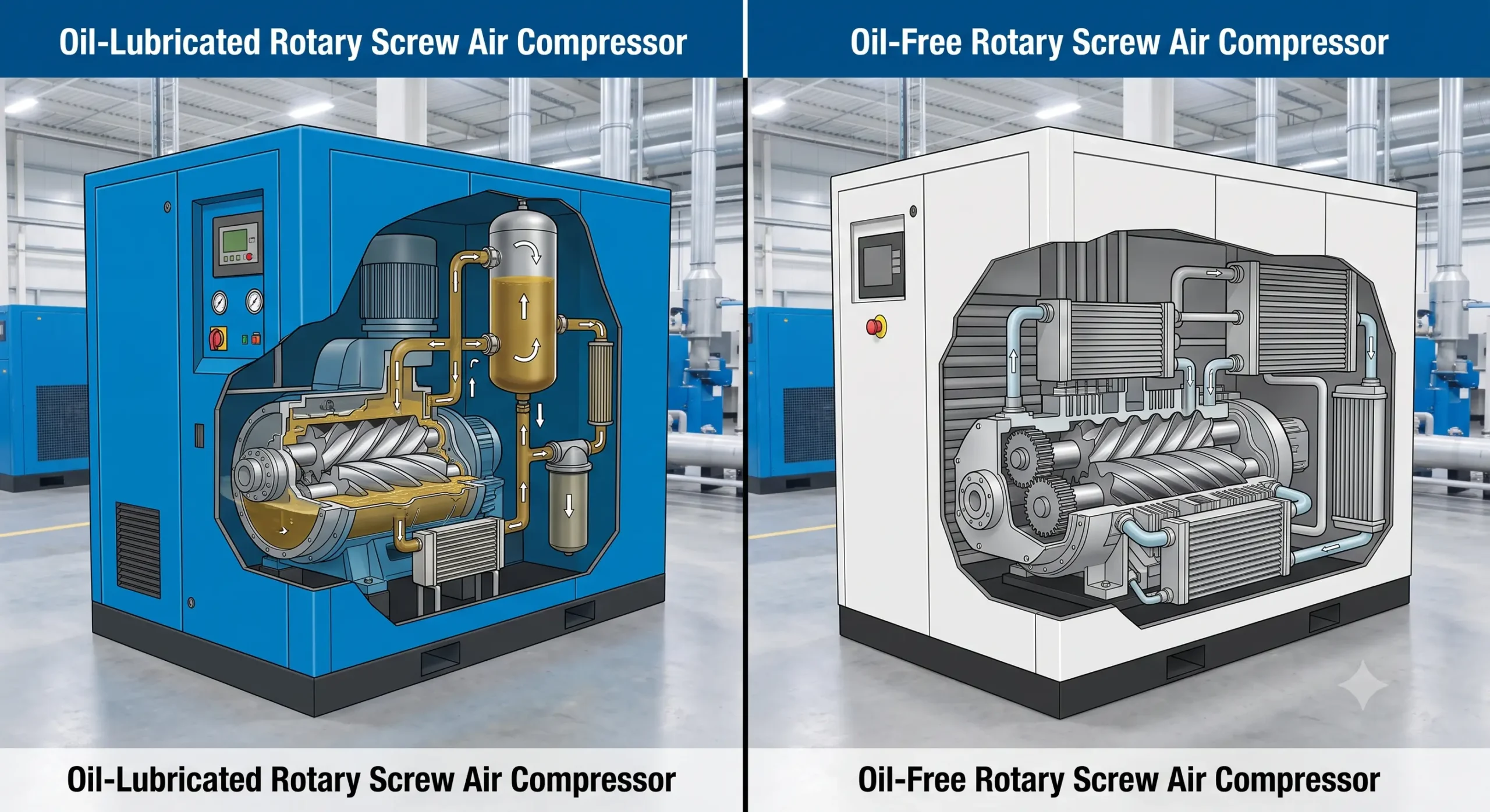 oil lubricated rotary screw air compressor